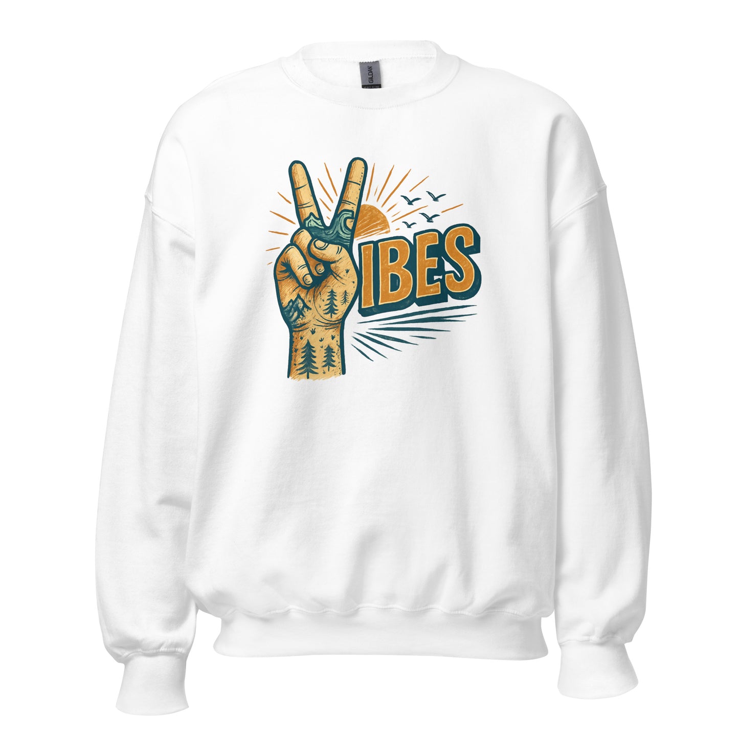 Vibes Sweatshirt — Unisex Graphic Crewneck Sweatshirt | LowCool Brands