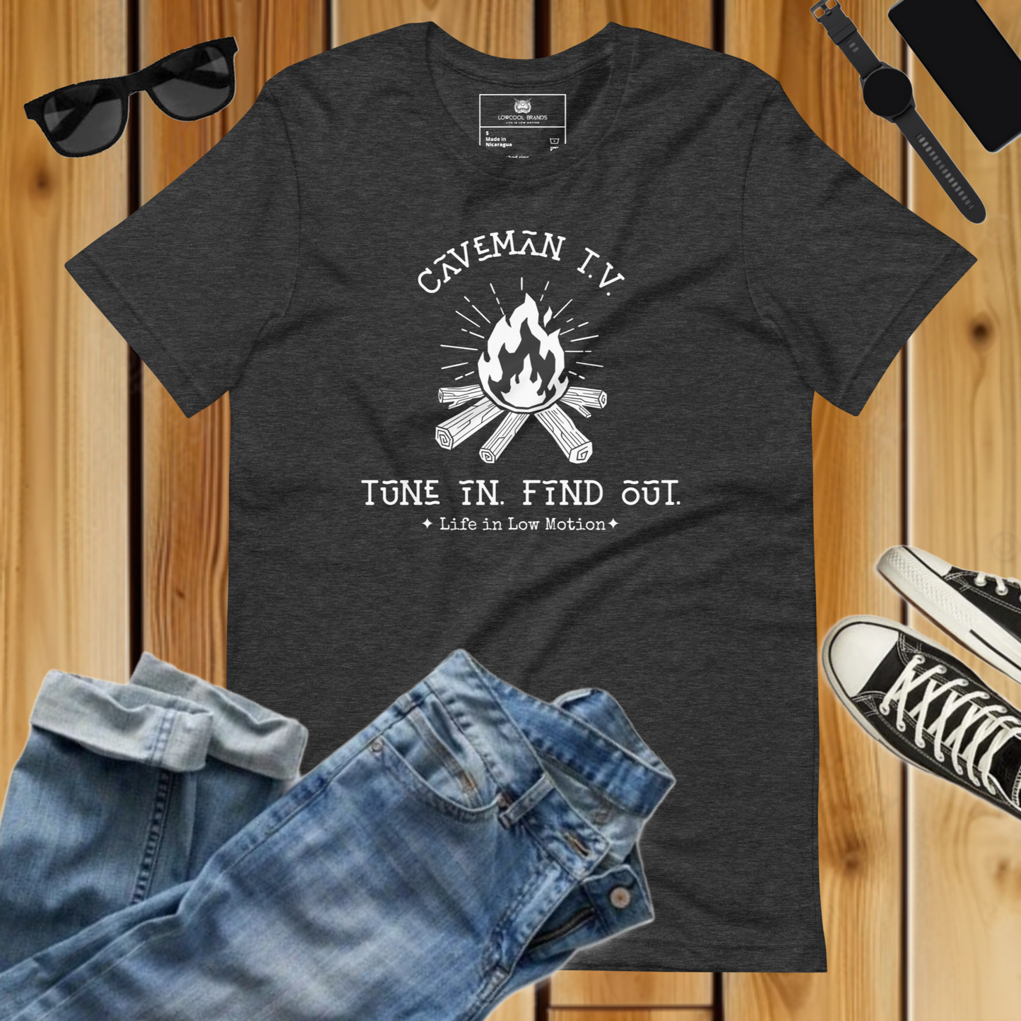 Caveman T.V. - Tune In. Find Out. T-Shirt