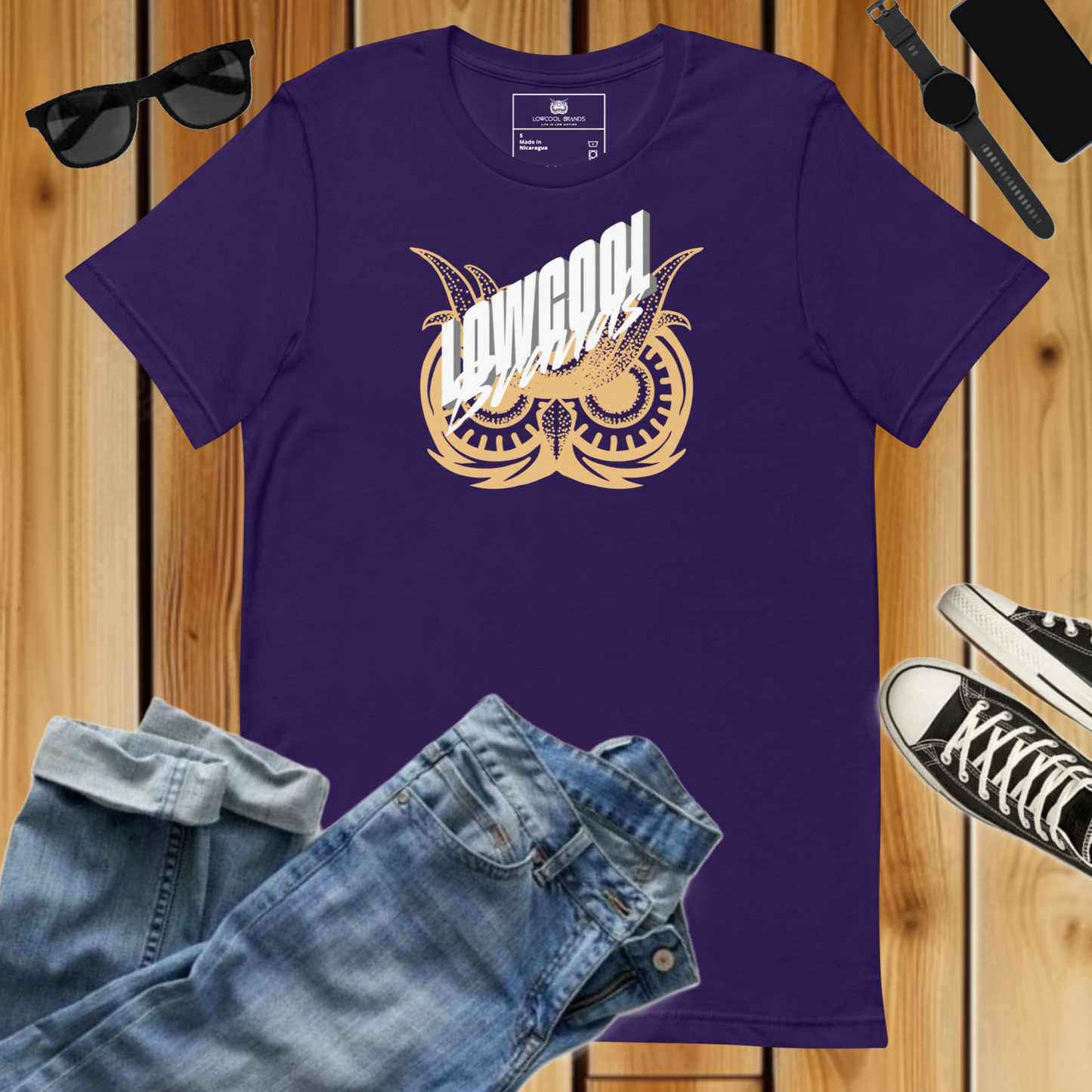 LowCool Brands Slanted Owl Logo T-shirt