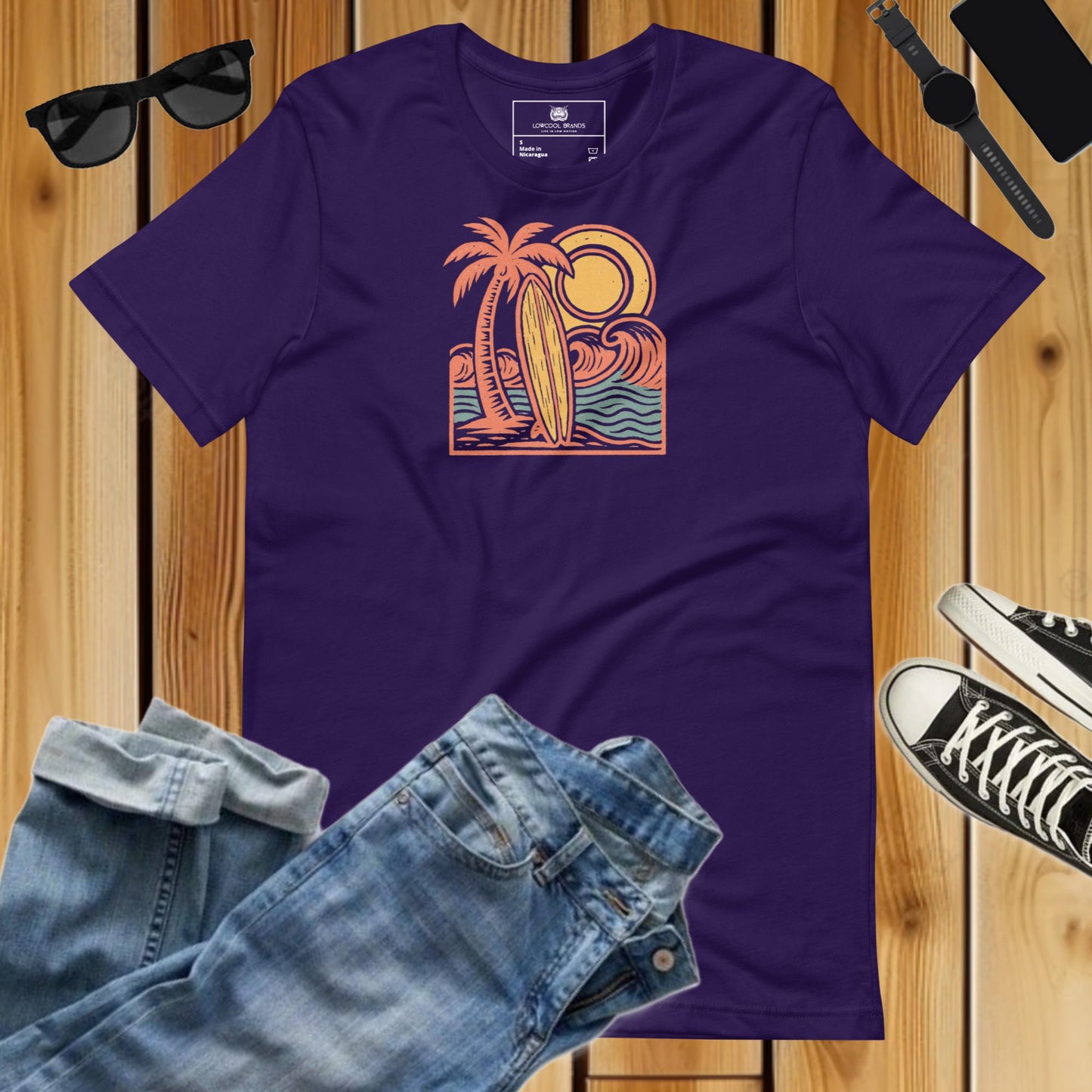 Retro Longboard T-Shirt-T-Shirt-LowCool Brands