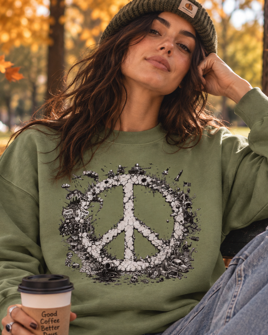 Choose Peace Sweatshirt – Vintage Peace Graphic Unisex Crewneck | LowCool Brands