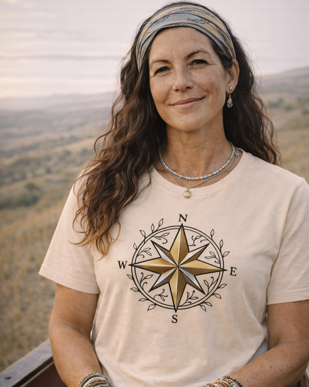 Bronze Compass T-Shirt-T-Shirt-LowCool Brands