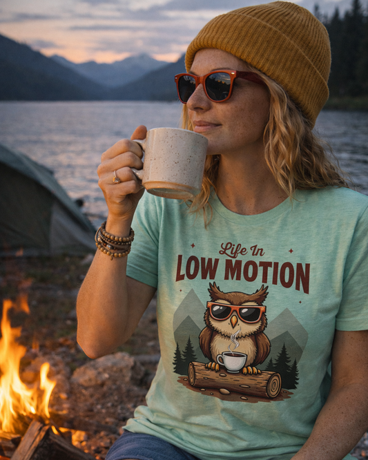 Life in Low Motion Cool Owl T-Shirt