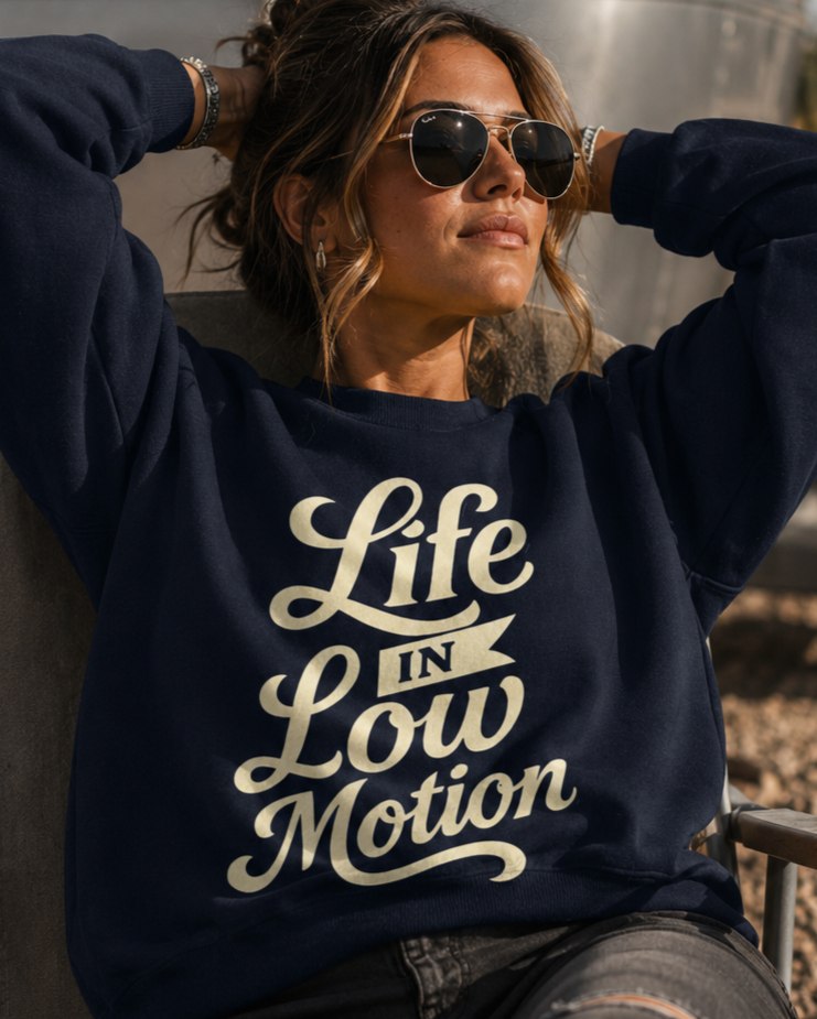 Life in Low Motion Sweatshirt — Unisex Graphic Crewneck Sweatshirt | LowCool Brands