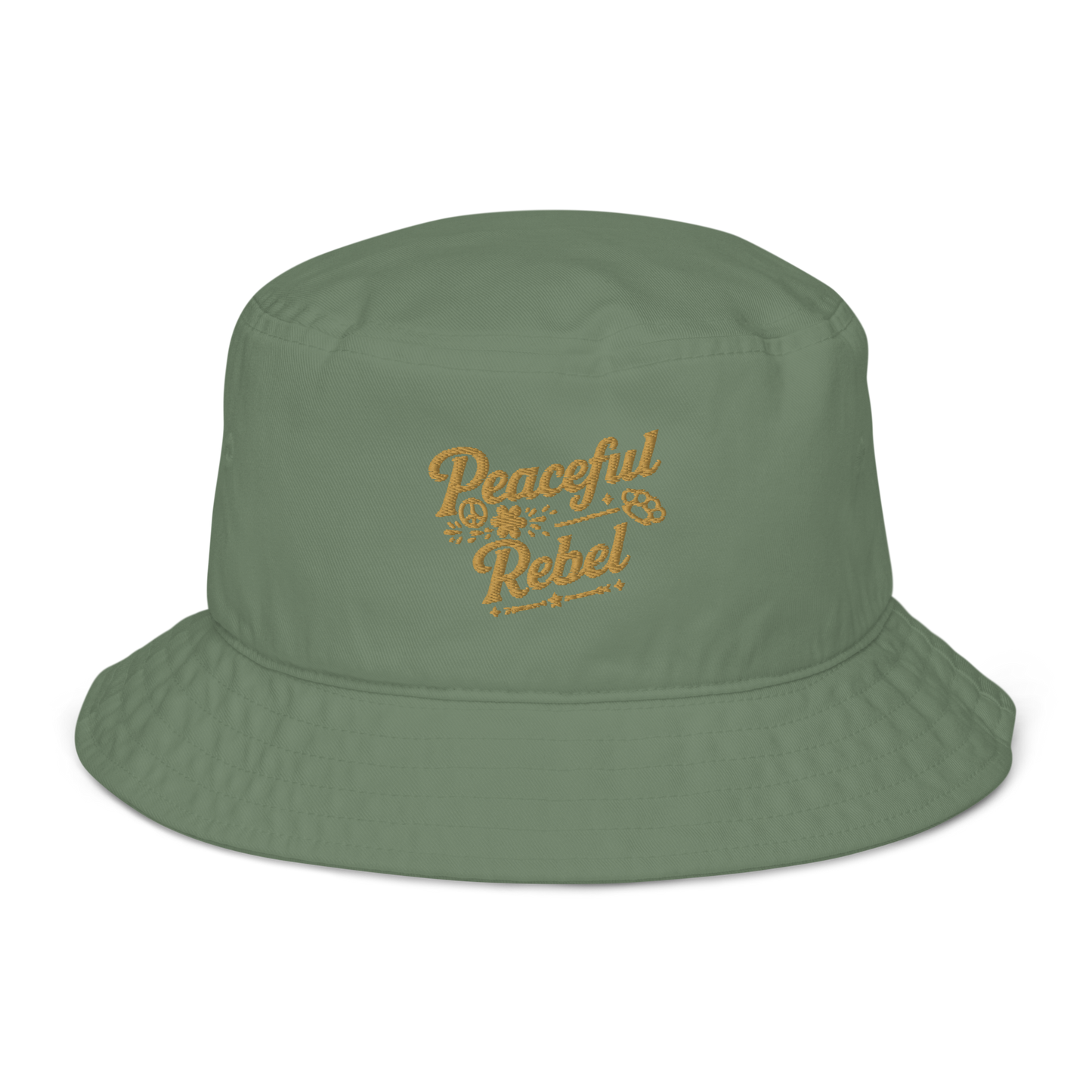Peaceful Rebel Bucket Hat — Embroidered Unisex Hat | LowCool Brands