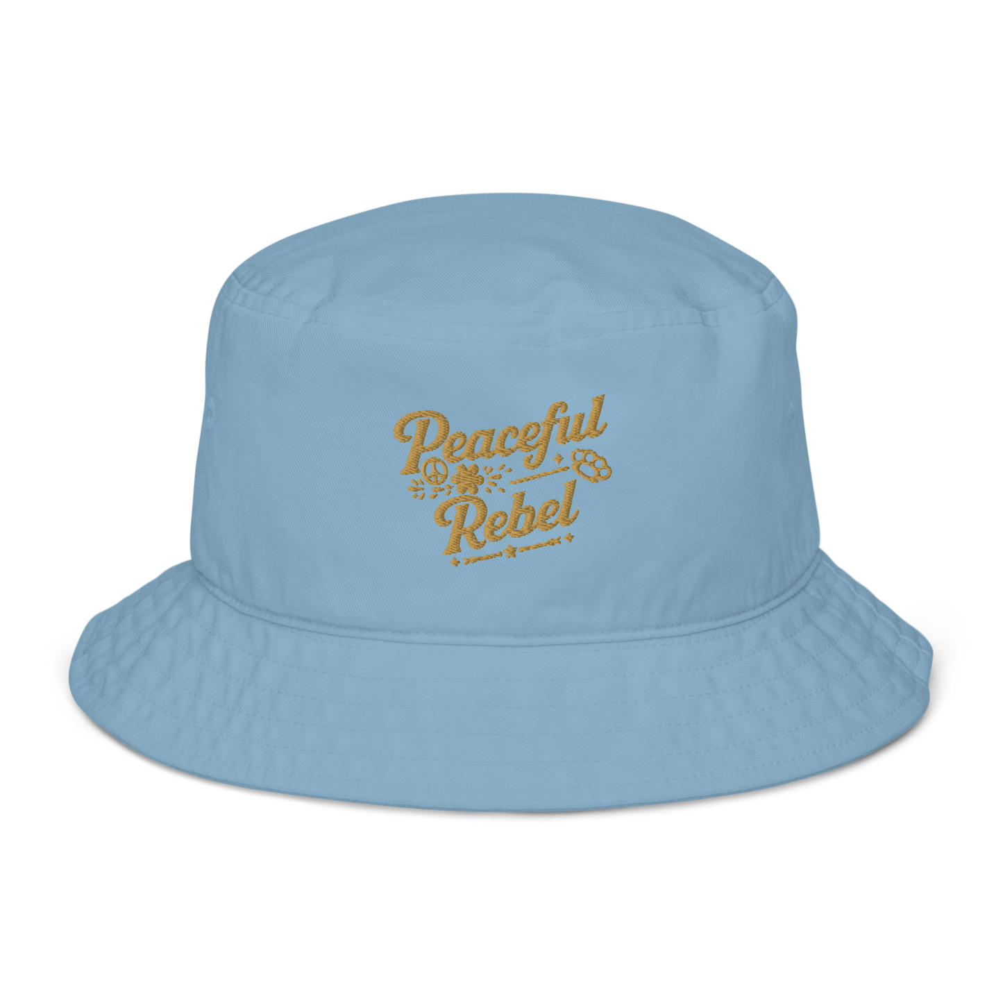 Peaceful Rebel Bucket Hat — Embroidered Unisex Hat | LowCool Brands