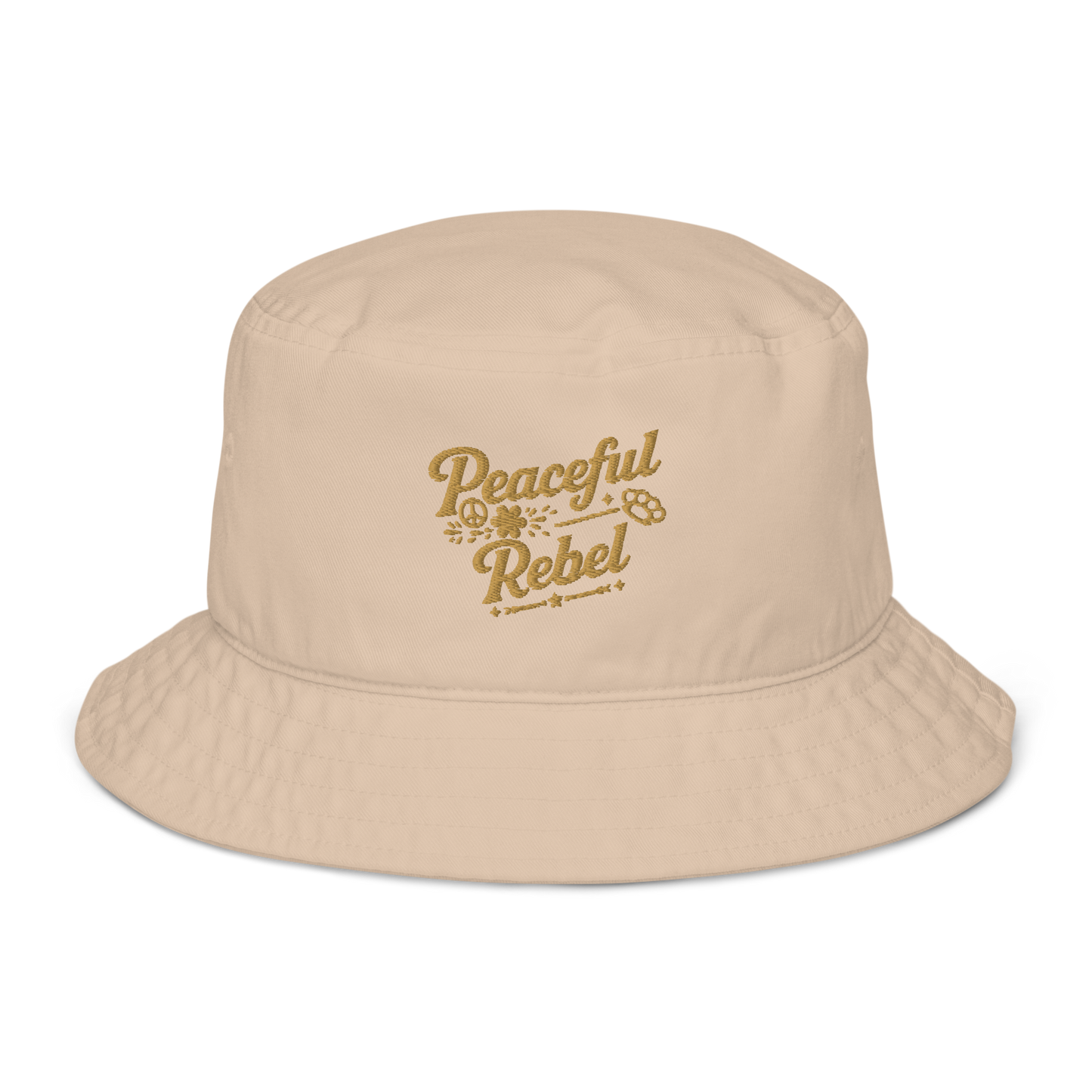 Peaceful Rebel Bucket Hat — Embroidered Unisex Hat | LowCool Brands