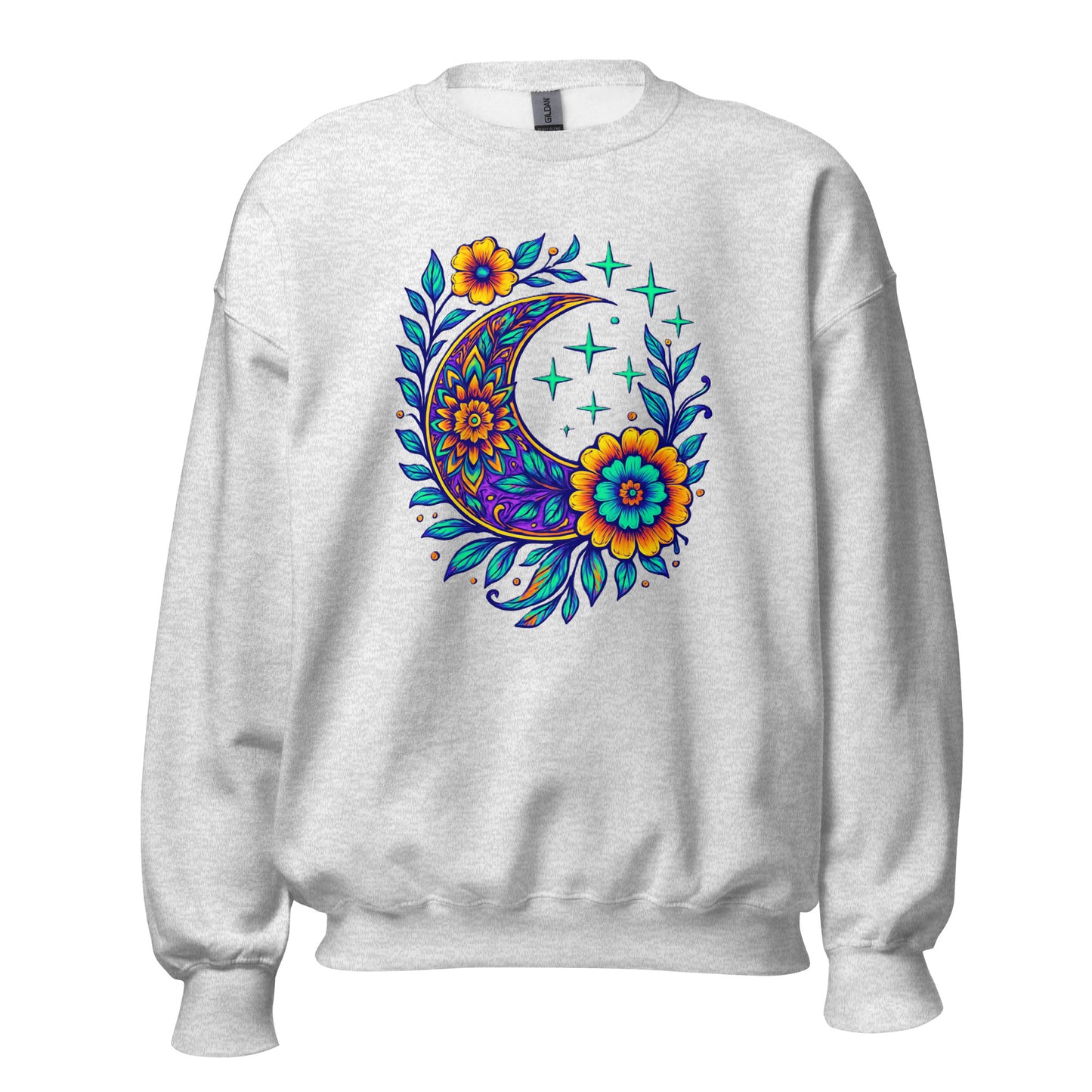 Floral Crescent Sweatshirt — Unisex Graphic Crewneck Sweatshirt | LowCool Brands