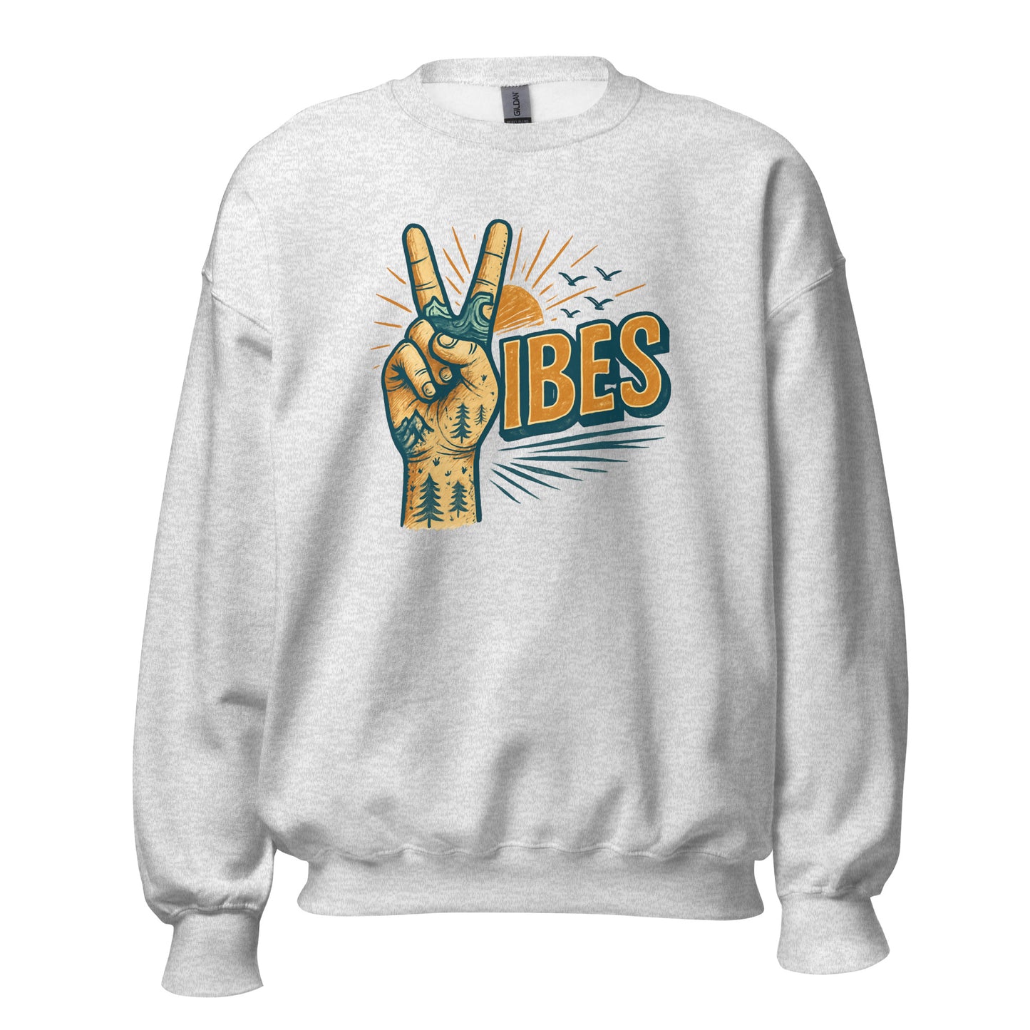 Vibes Sweatshirt — Unisex Graphic Crewneck Sweatshirt | LowCool Brands