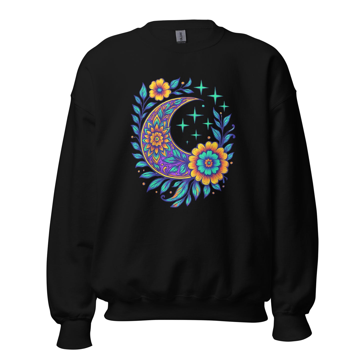 Floral Crescent Sweatshirt — Unisex Graphic Crewneck Sweatshirt | LowCool Brands