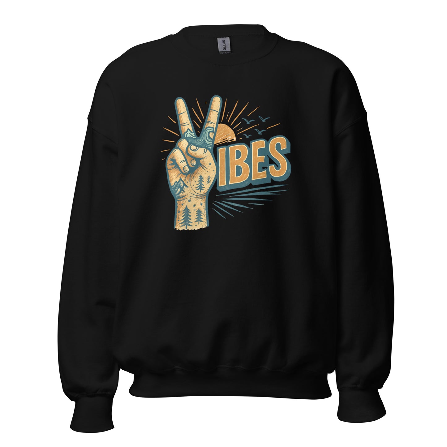 Vibes Sweatshirt — Unisex Graphic Crewneck Sweatshirt | LowCool Brands