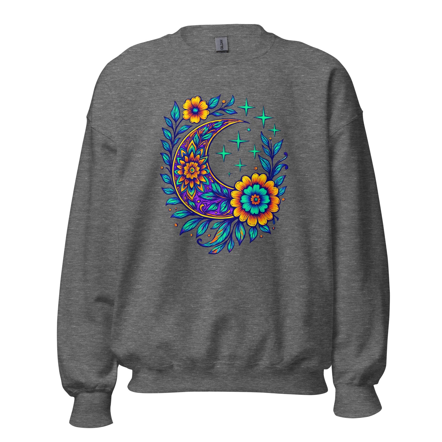 Floral Crescent Sweatshirt — Unisex Graphic Crewneck Sweatshirt | LowCool Brands