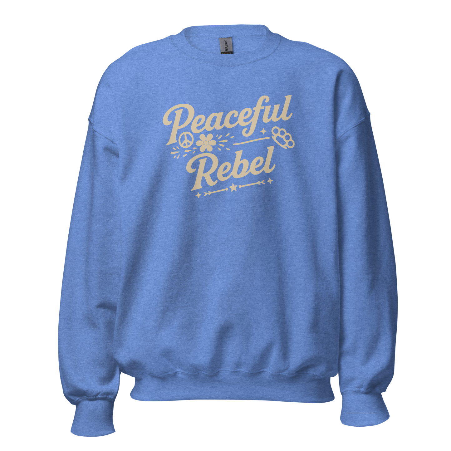 Peaceful Rebel Sweatshirt — Unisex Graphic Crewneck | LowCool Brands