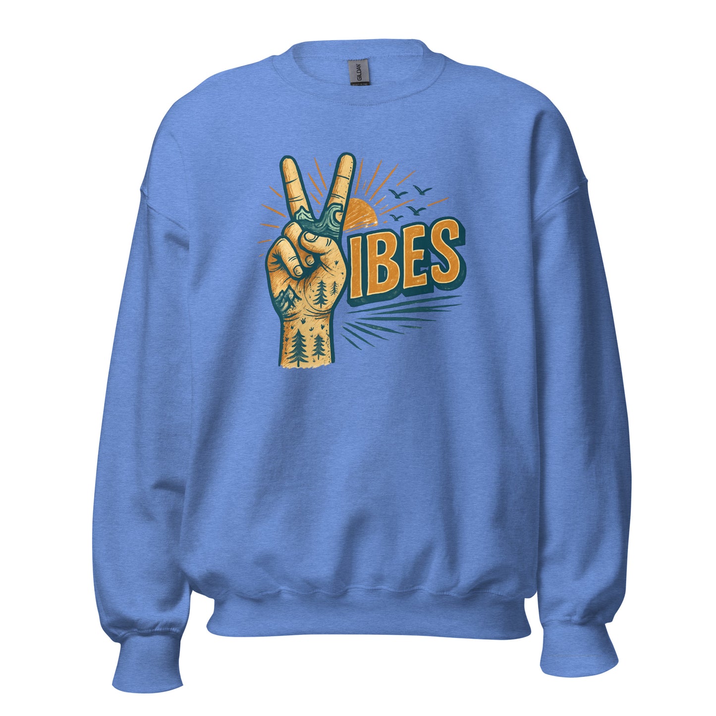 Vibes Sweatshirt — Unisex Graphic Crewneck Sweatshirt | LowCool Brands