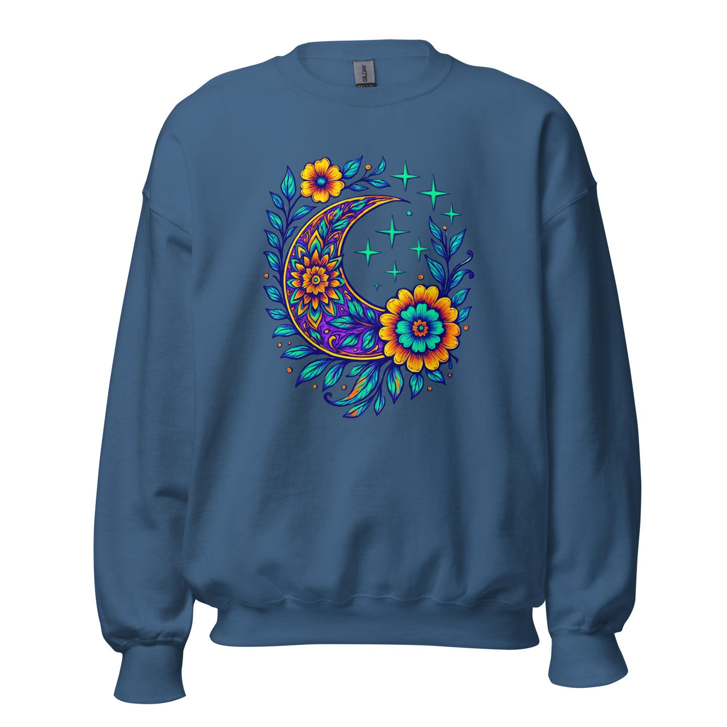 Floral Crescent Sweatshirt — Unisex Graphic Crewneck Sweatshirt | LowCool Brands