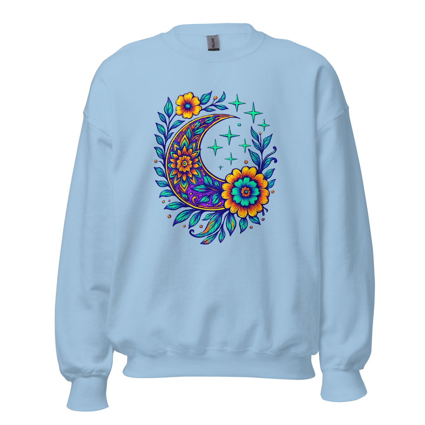Floral Crescent Sweatshirt — Unisex Graphic Crewneck Sweatshirt | LowCool Brands