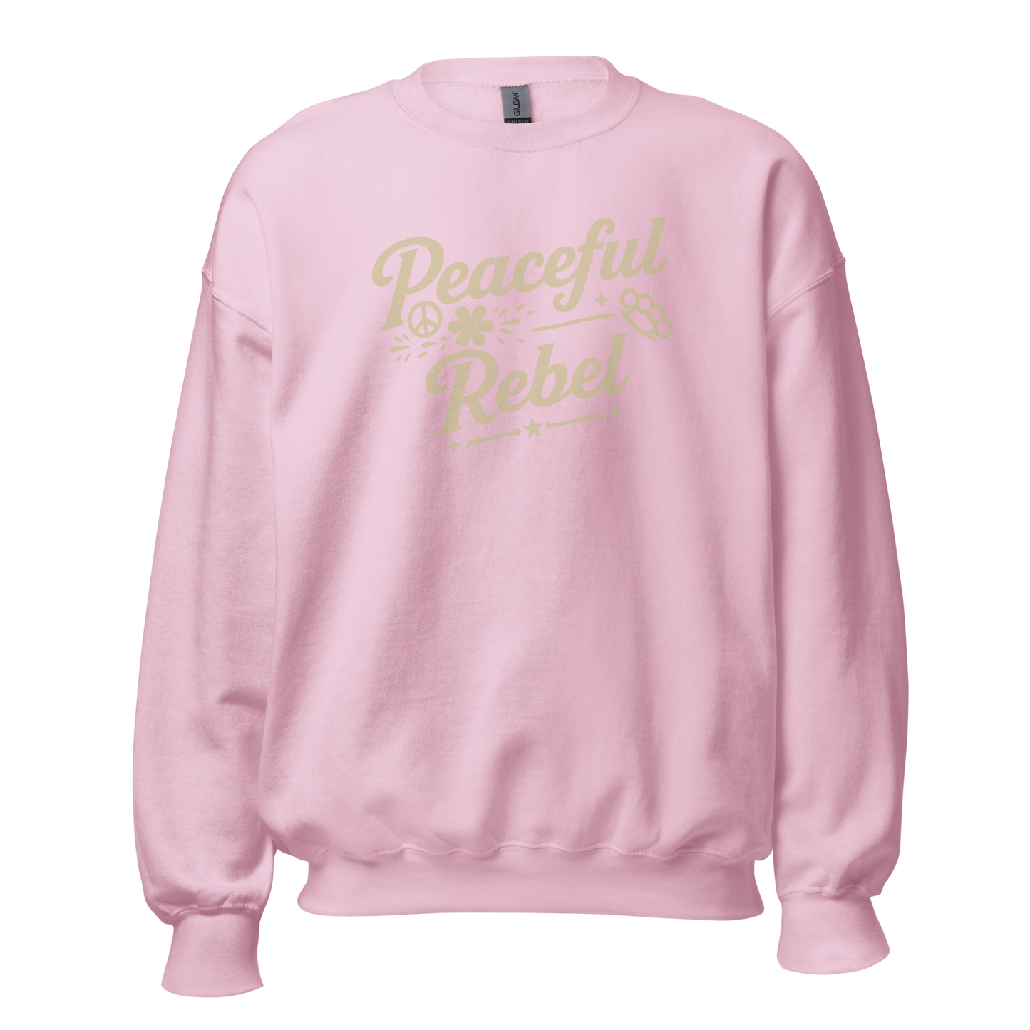 Peaceful Rebel Sweatshirt — Unisex Graphic Crewneck | LowCool Brands