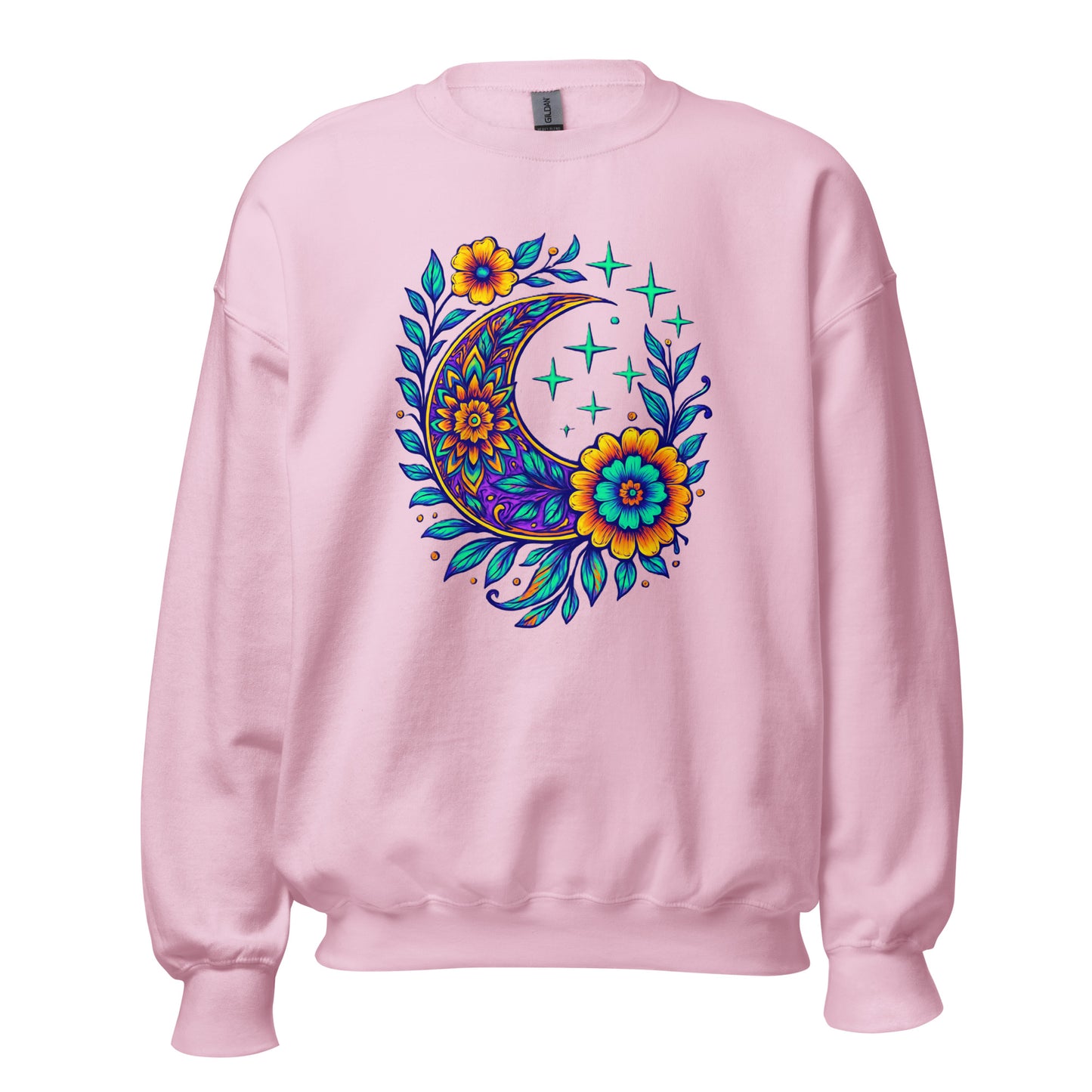 Floral Crescent Sweatshirt — Unisex Graphic Crewneck Sweatshirt | LowCool Brands
