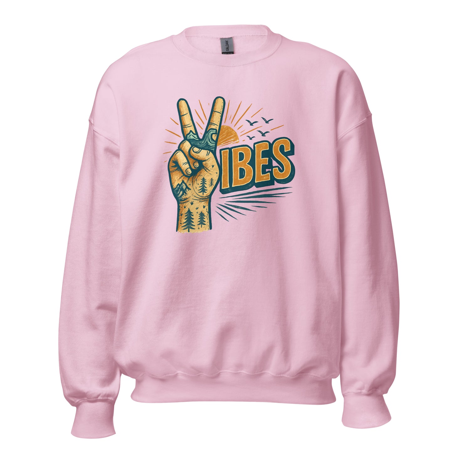 Vibes Sweatshirt — Unisex Graphic Crewneck Sweatshirt | LowCool Brands