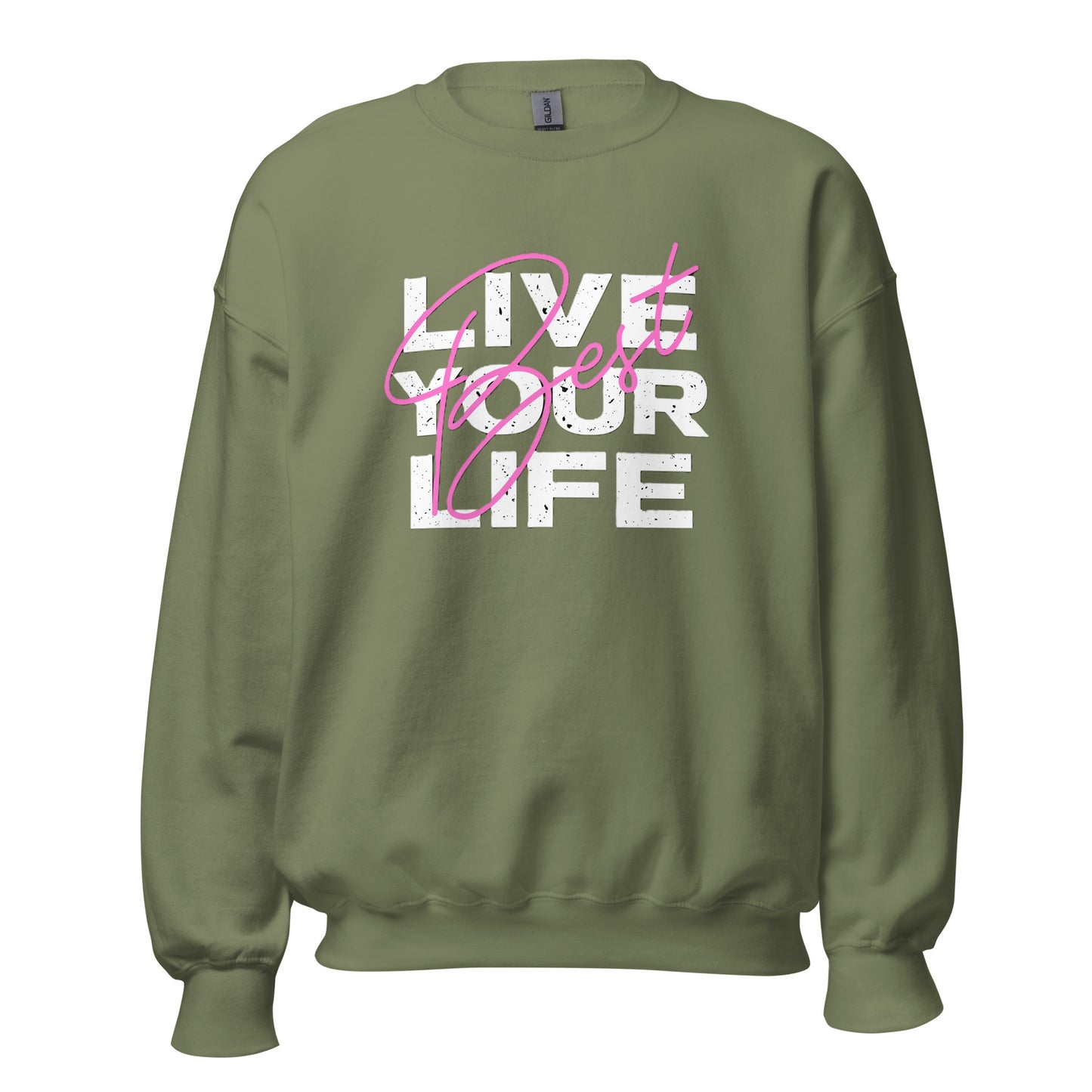 Live Your Best Life Sweatshirt — Unisex Graphic Crewneck Sweatshirt | LowCool Brands