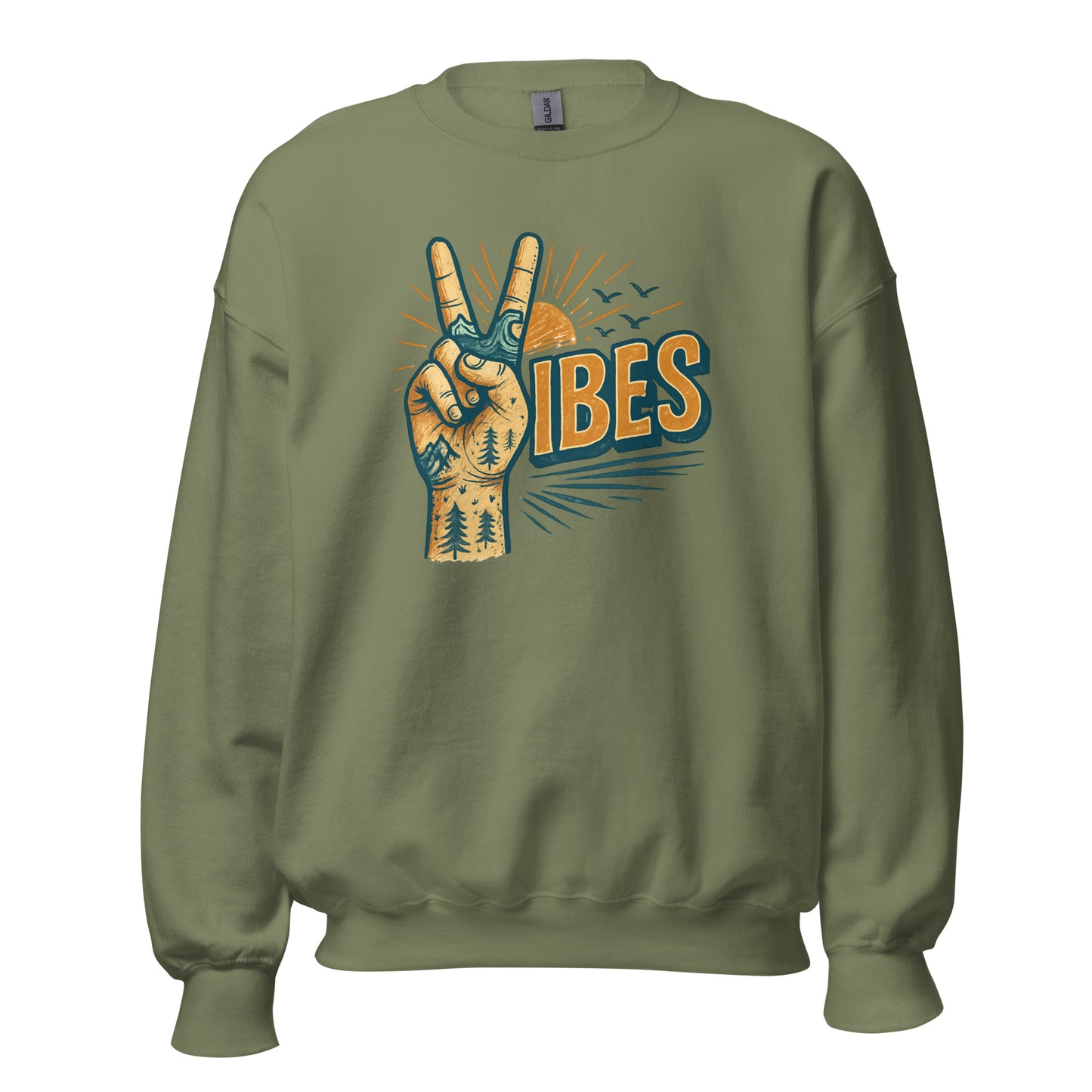 Vibes Sweatshirt — Unisex Graphic Crewneck Sweatshirt | LowCool Brands
