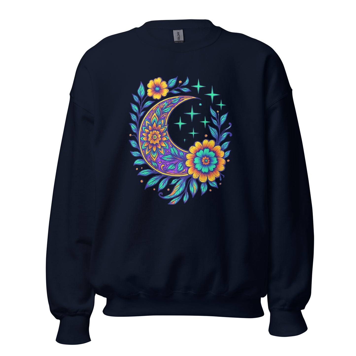Floral Crescent Sweatshirt — Unisex Graphic Crewneck Sweatshirt | LowCool Brands