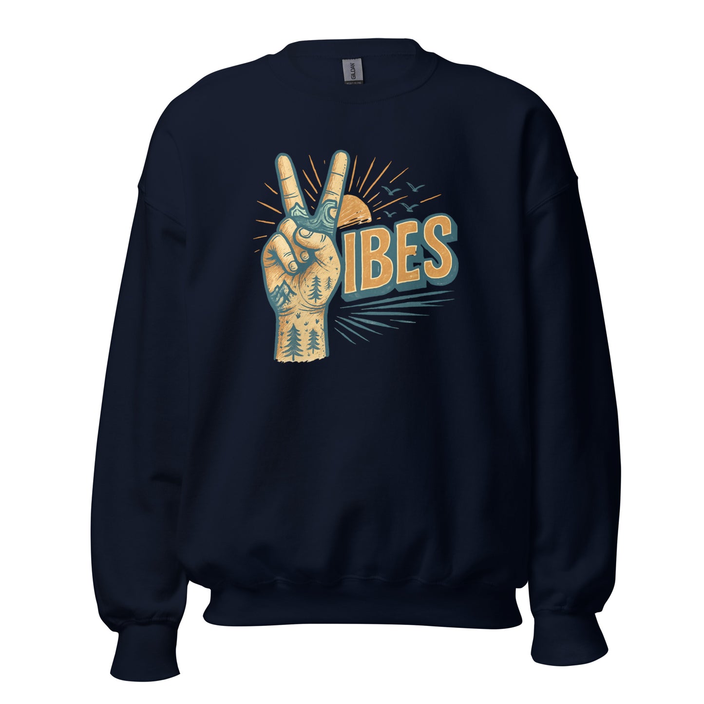 Vibes Sweatshirt — Unisex Graphic Crewneck Sweatshirt | LowCool Brands