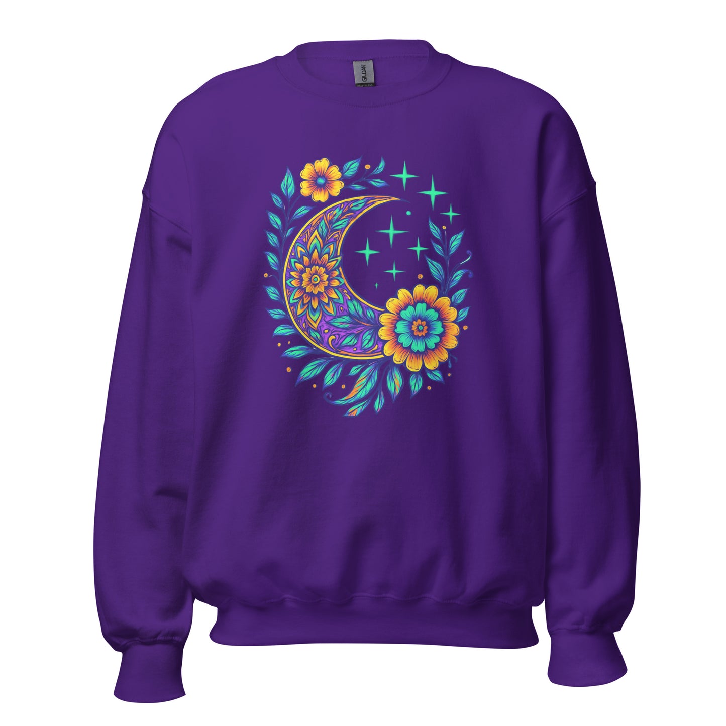 Floral Crescent Sweatshirt — Unisex Graphic Crewneck Sweatshirt | LowCool Brands