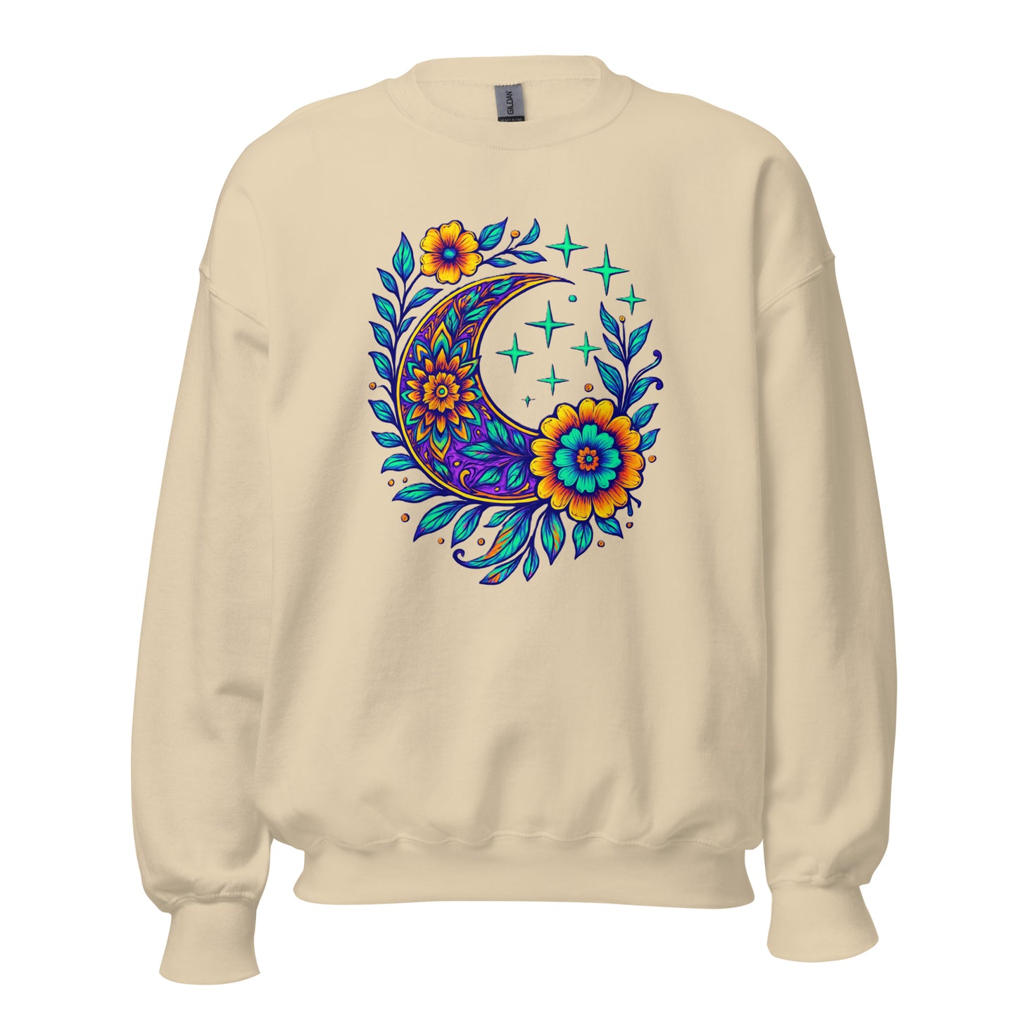 Floral Crescent Sweatshirt — Unisex Graphic Crewneck Sweatshirt | LowCool Brands
