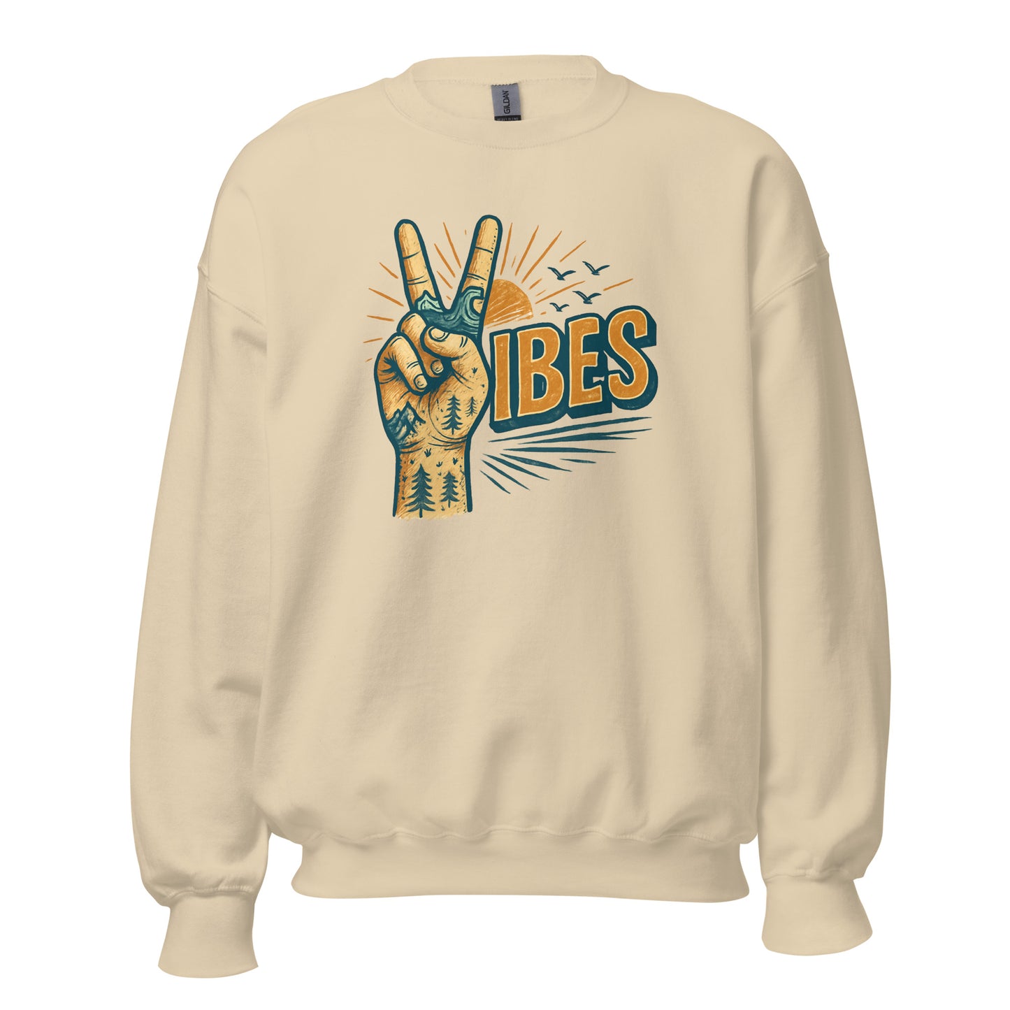 Vibes Sweatshirt — Unisex Graphic Crewneck Sweatshirt | LowCool Brands