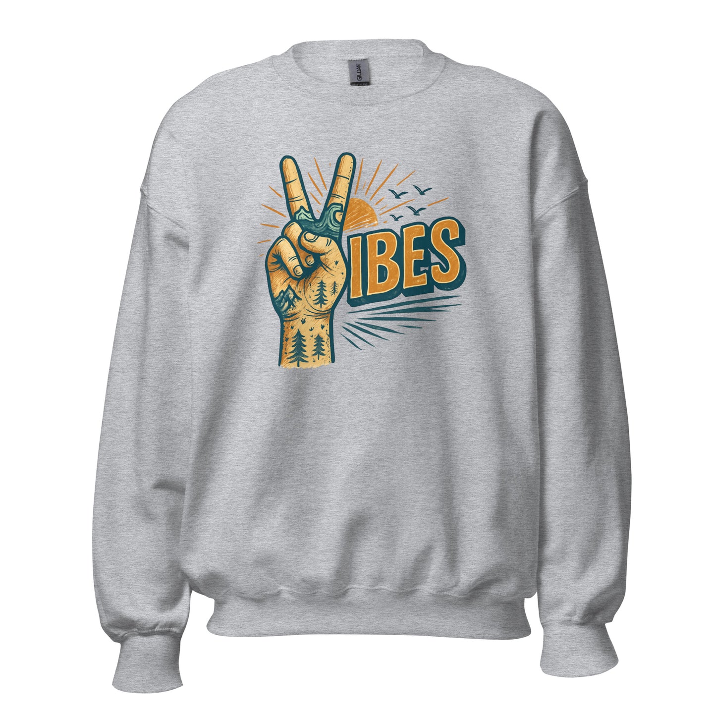 Vibes Sweatshirt — Unisex Graphic Crewneck Sweatshirt | LowCool Brands