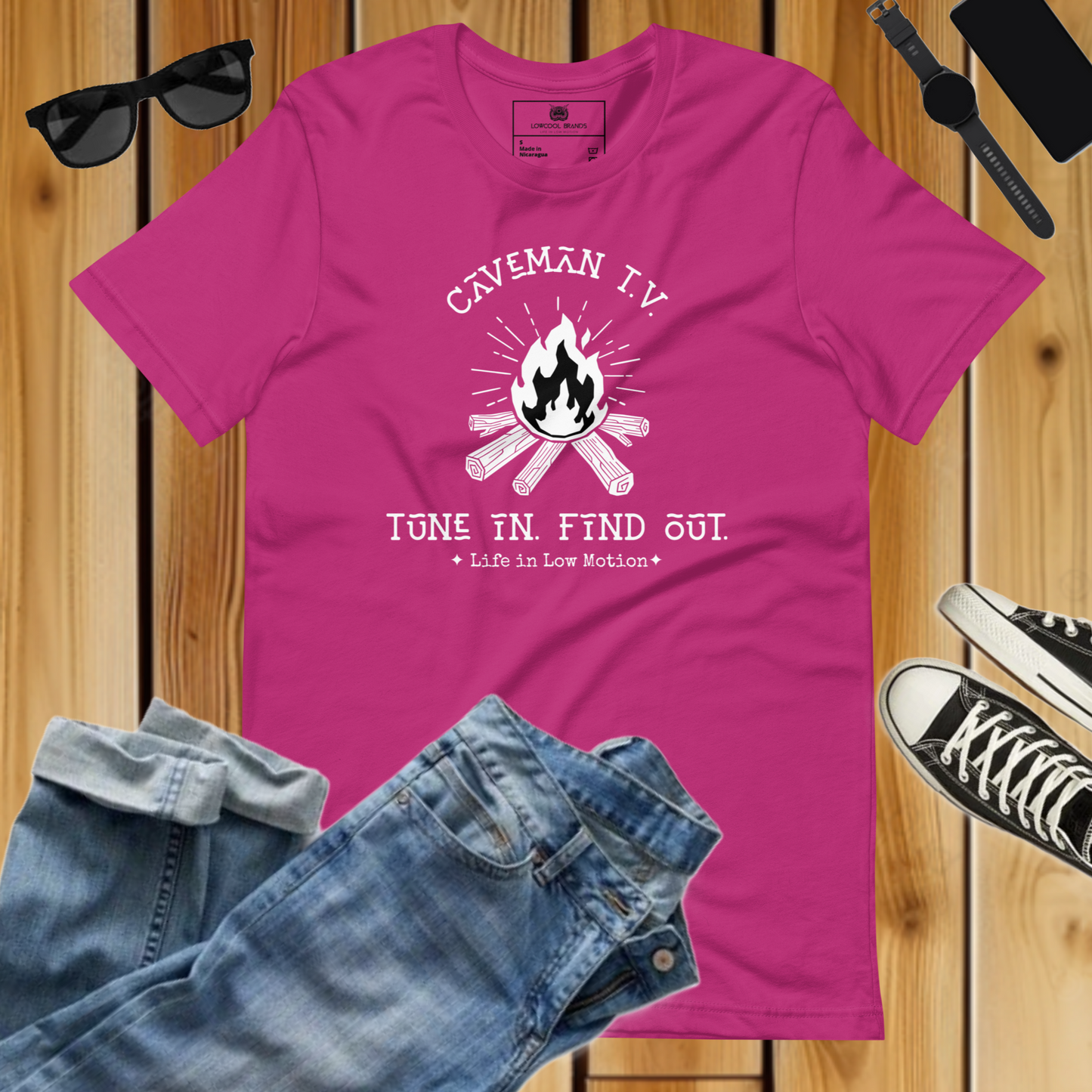 Caveman T.V. - Tune In. Find Out. T-Shirt