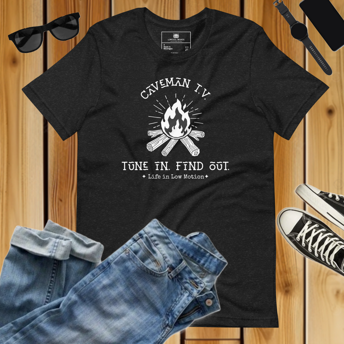 Caveman T.V. - Tune In. Find Out. T-Shirt