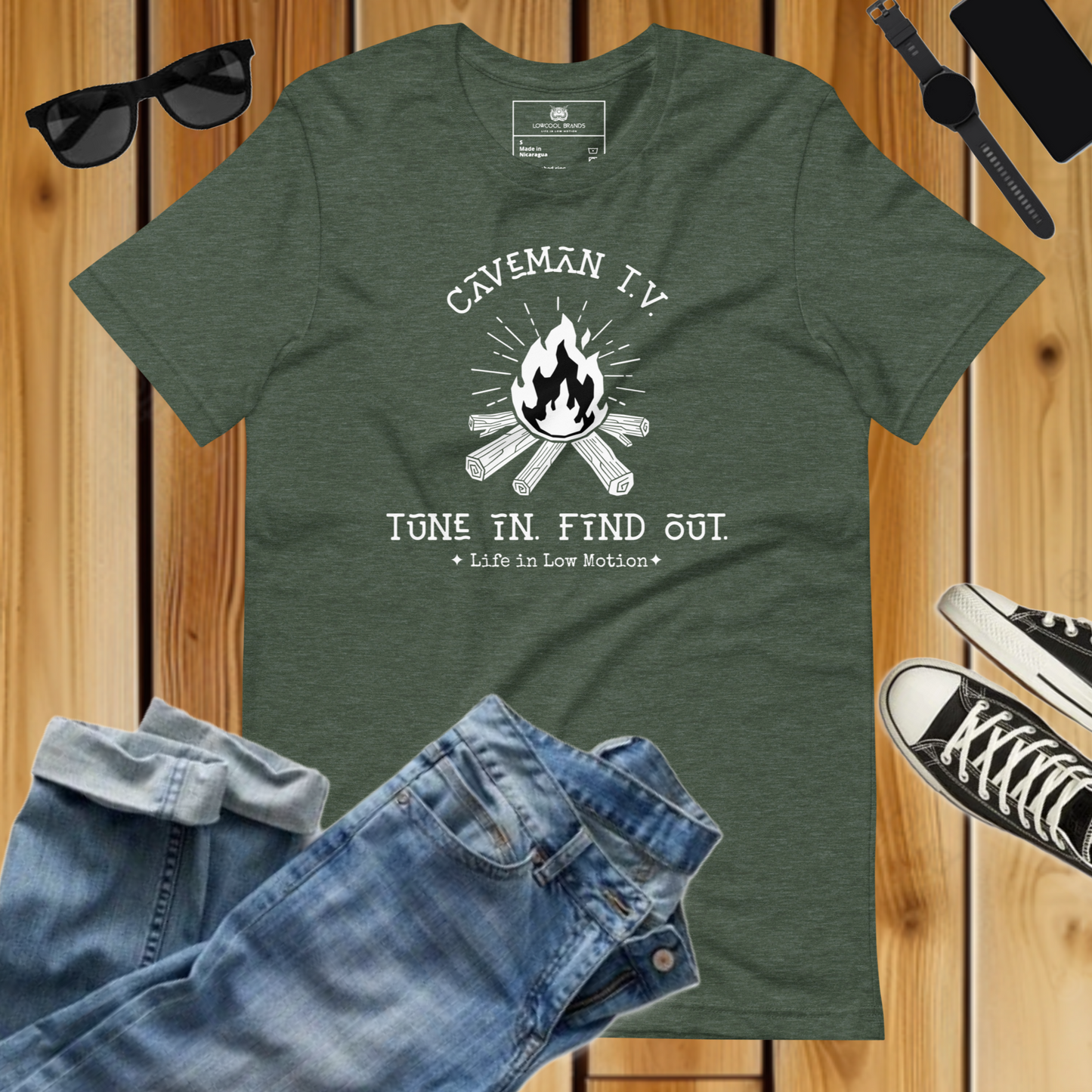 Caveman T.V. - Tune In. Find Out. T-Shirt