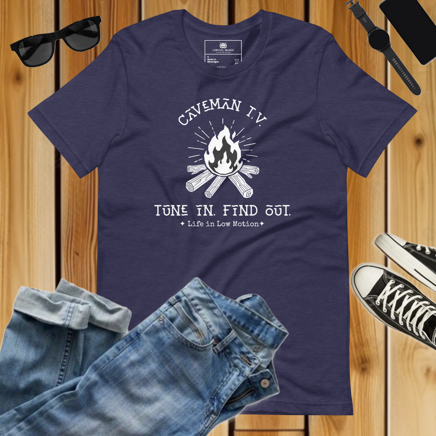 Caveman T.V. - Tune In. Find Out. T-Shirt