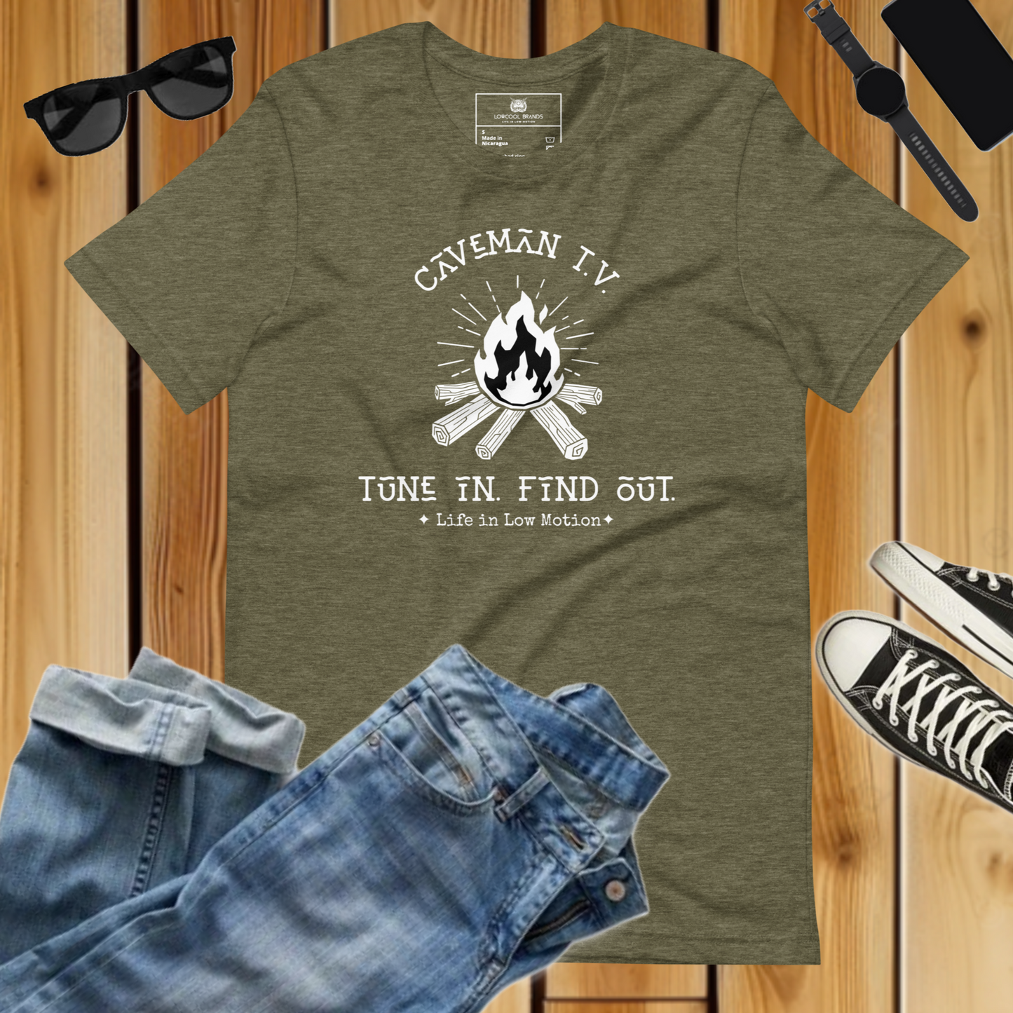 Caveman T.V. - Tune In. Find Out. T-Shirt