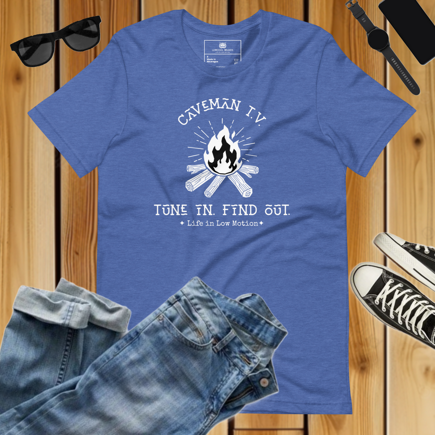 Caveman T.V. - Tune In. Find Out. T-Shirt