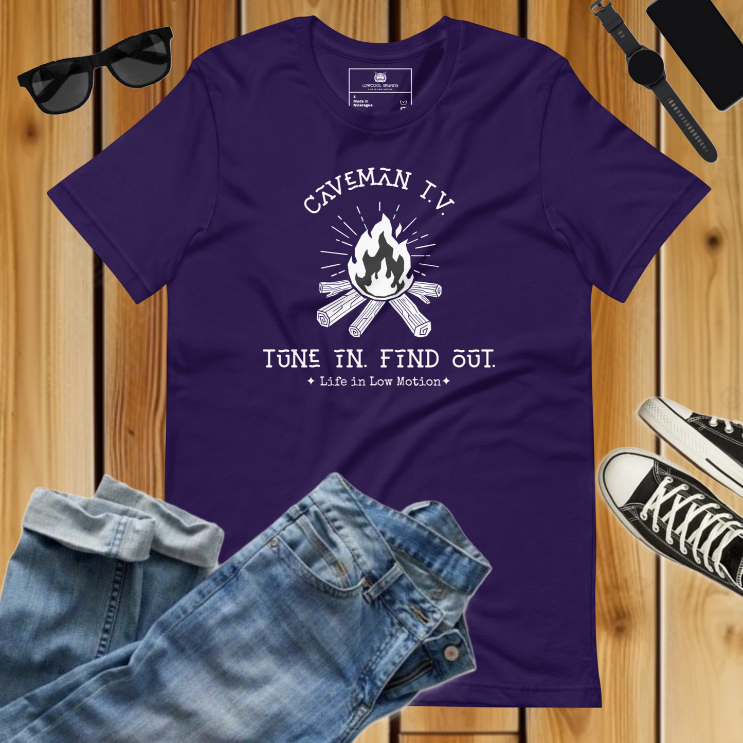 Caveman T.V. - Tune In. Find Out. T-Shirt