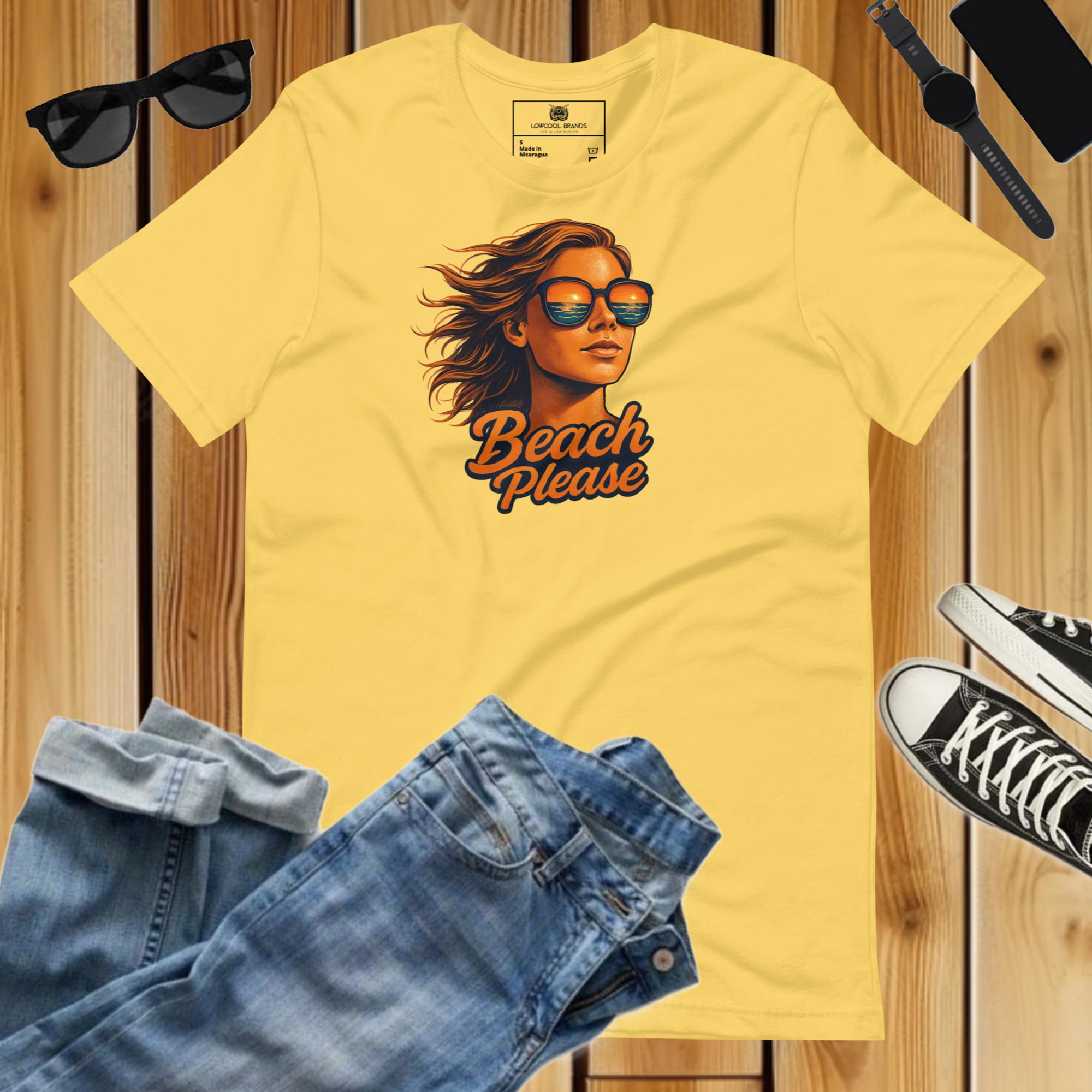 Beach Please T-Shirt | Funny Summer & Coastal Vibes Tee