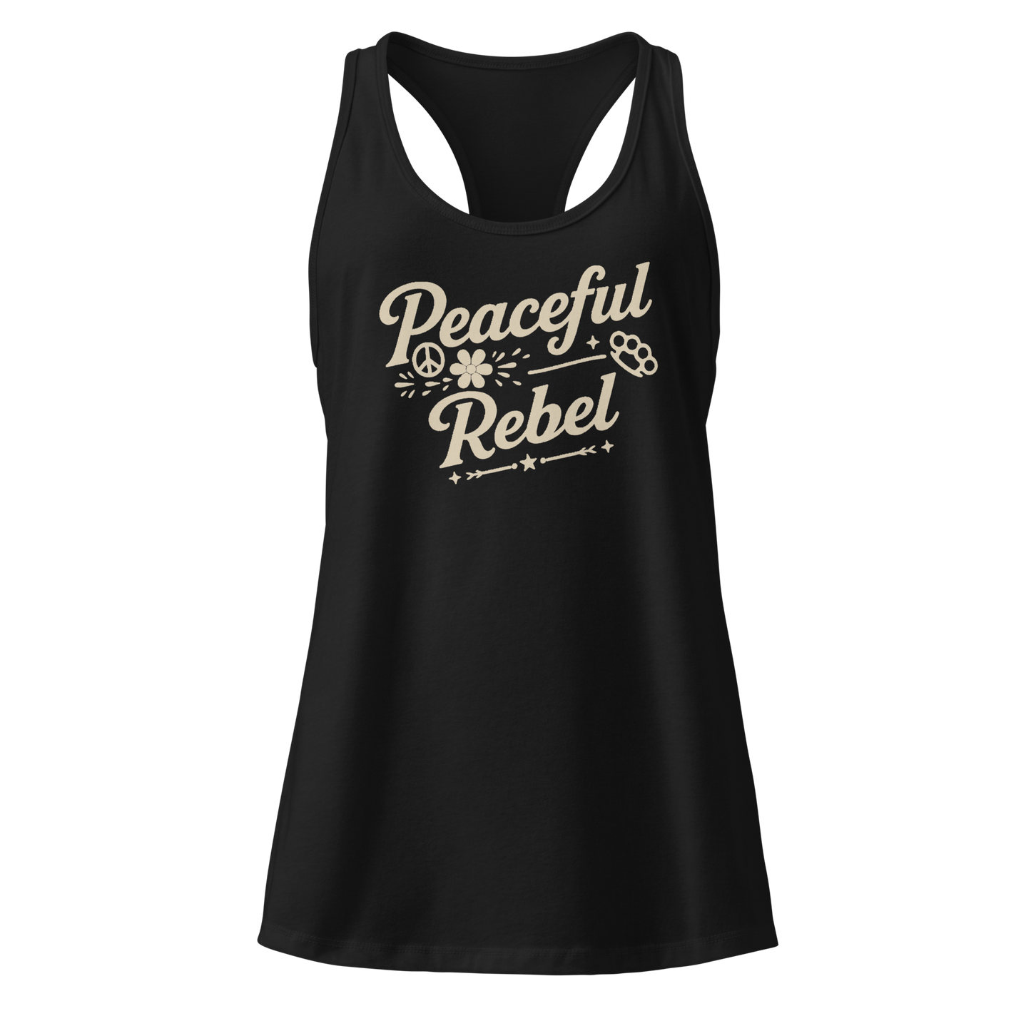 Peaceful Rebel Women’s Fitted Racerback Rank Top