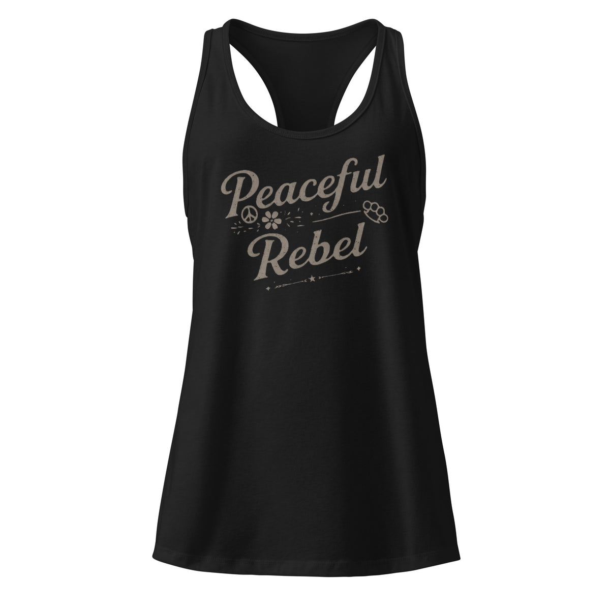 Peaceful Rebel Women’s Fitted Racerback Rank Top