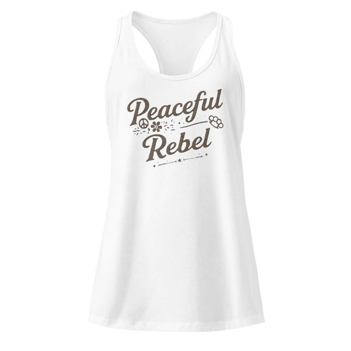 Peaceful Rebel Women’s Fitted Racerback Rank Top